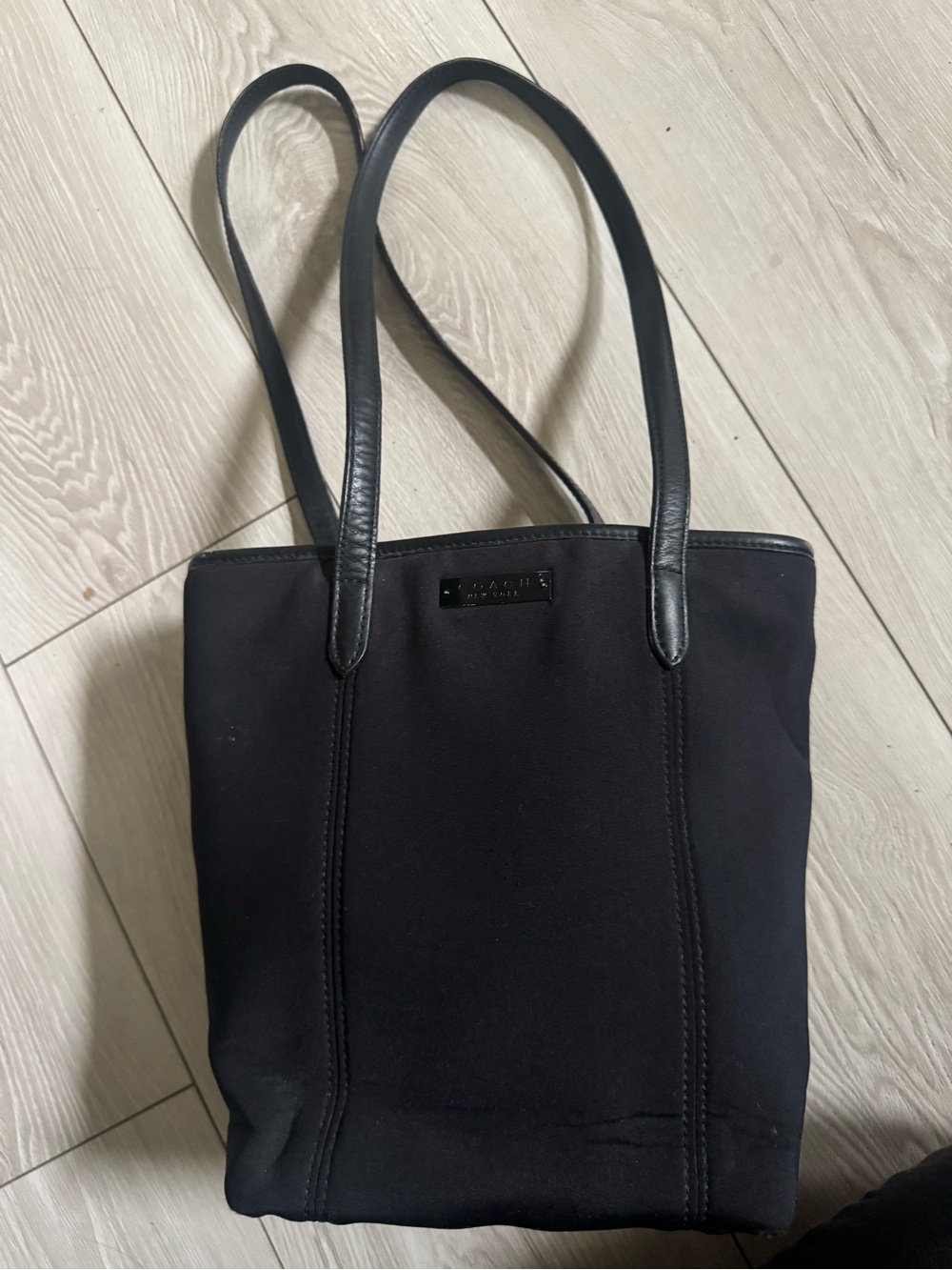 Coach Black Tote with Leather Handles